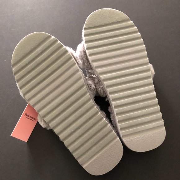 JUICY COUTURE Halo Slippers Grey Size 8 Medium - Picture 5 of 5